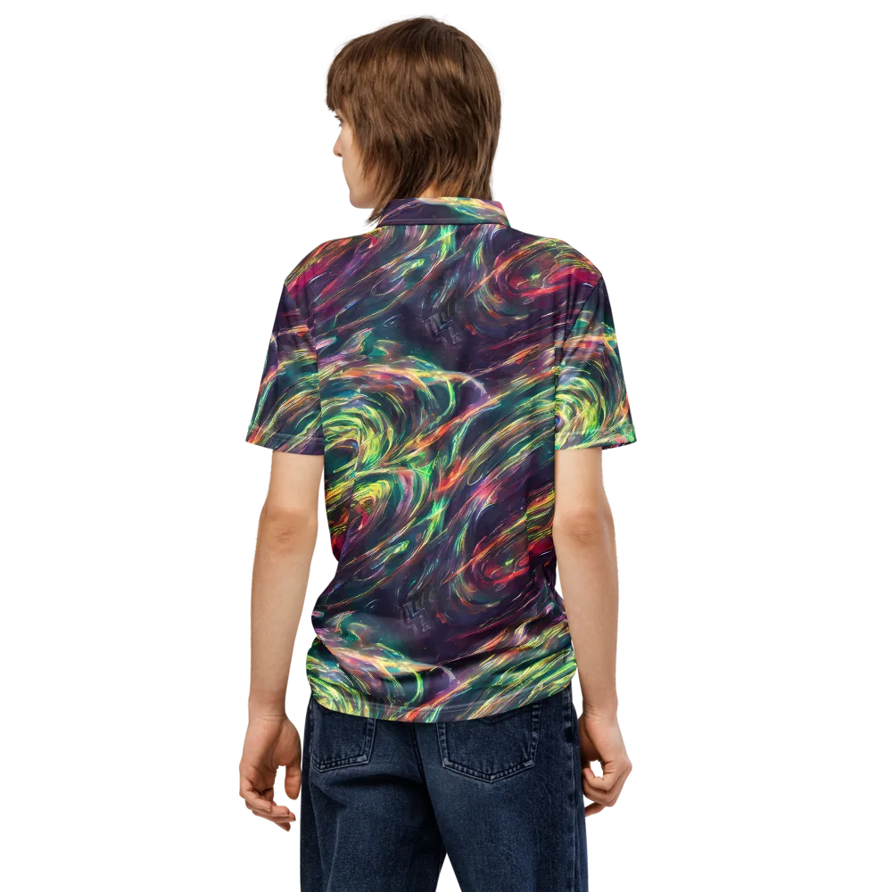 Viridian Rush on Men's Slim Fit Polo Shirt — Back