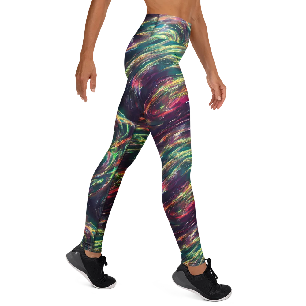 Viridian Rush on Yoga Leggings — Right