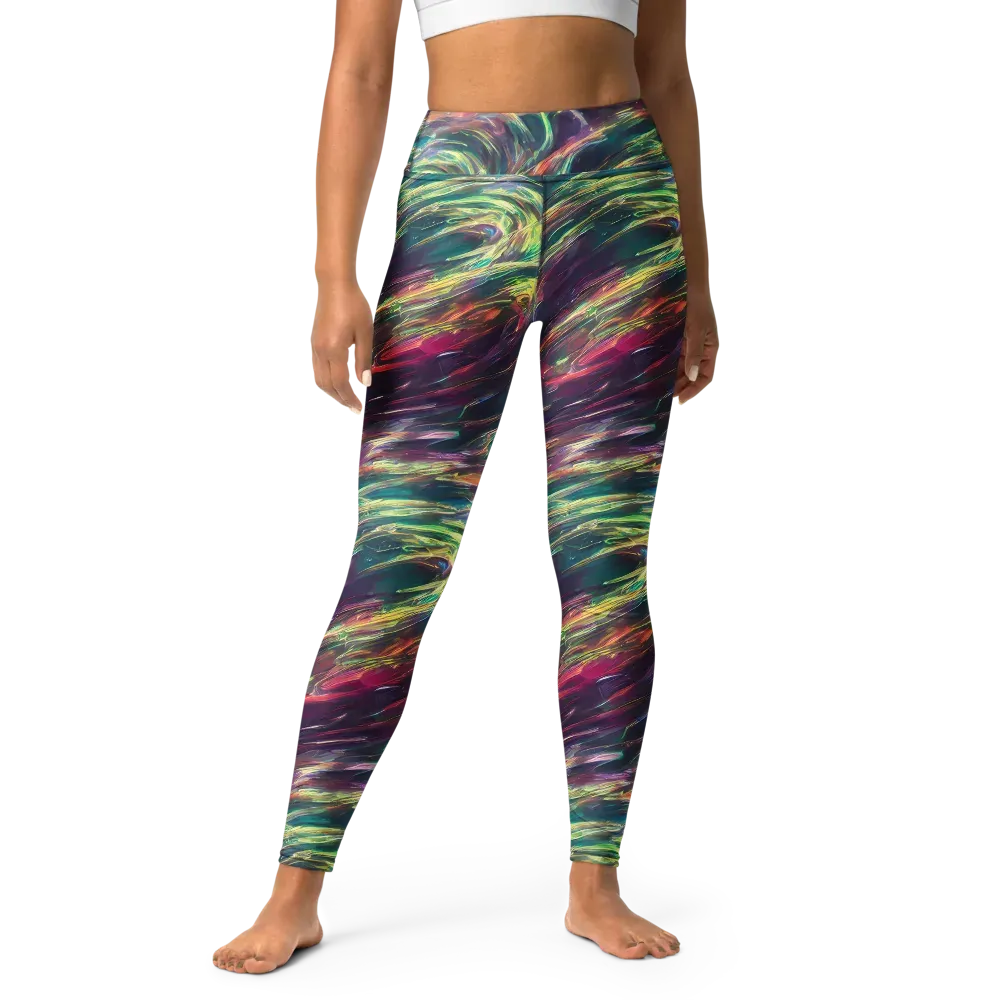 Viridian Rush on Yoga Leggings — Front