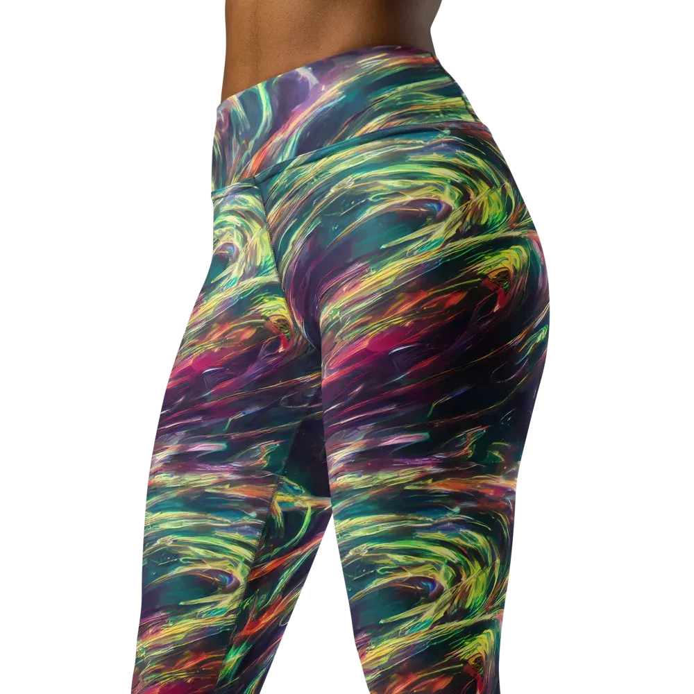 Viridian Rush on Yoga Leggings — Left Front