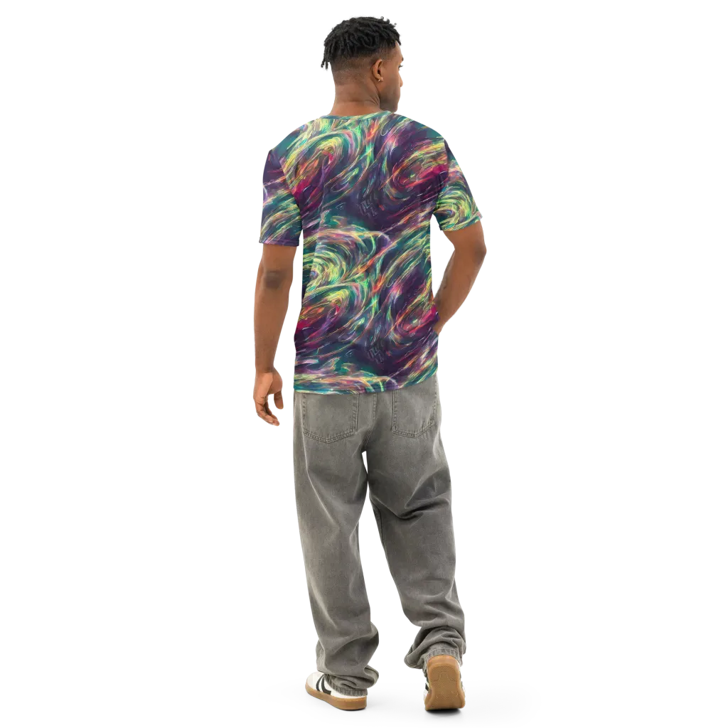Viridian Rush on Men's Cotton Crew Neck T-Shirt — Back