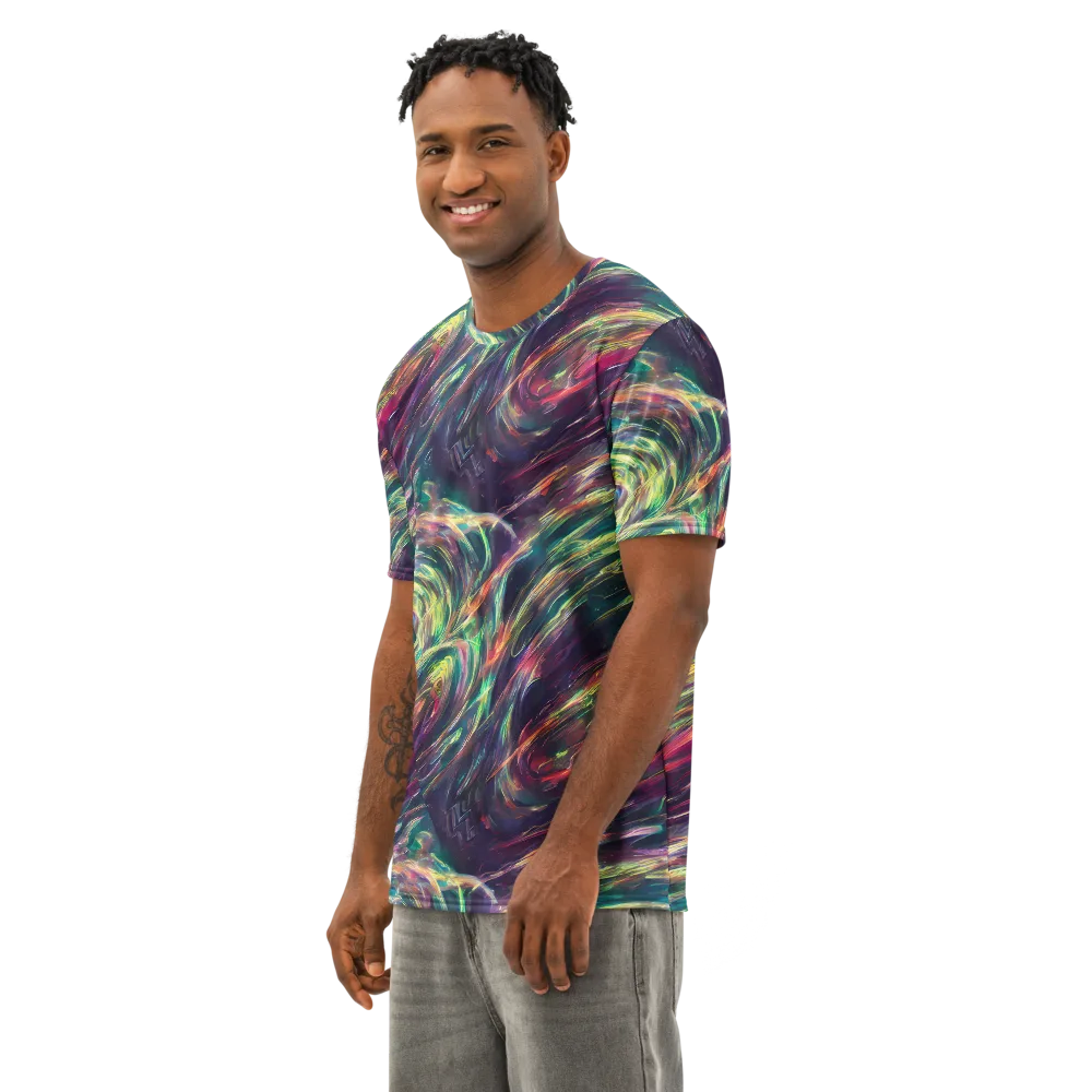 Viridian Rush on Men's Cotton Crew Neck T-Shirt — Left Front