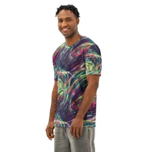 Viridian Rush on a Men's Cotton Crew Neck T-Shirt