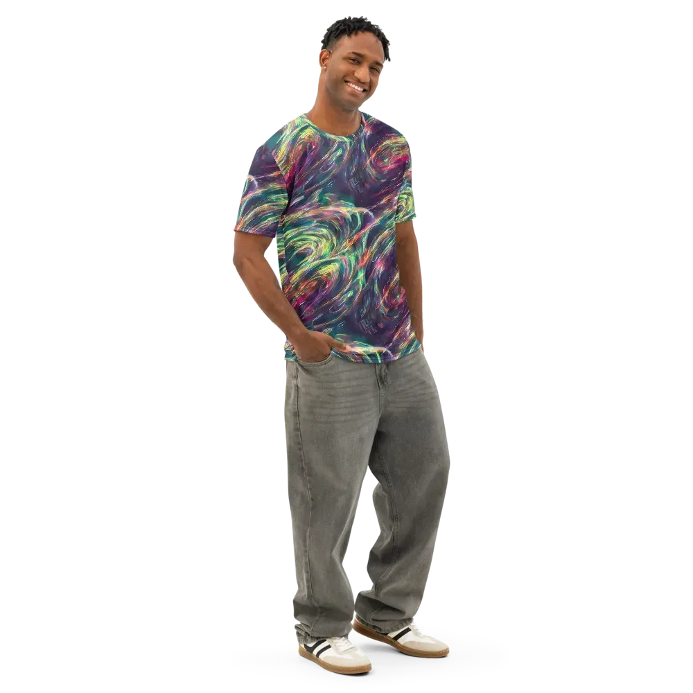 Viridian Rush on Men's Cotton Crew Neck T-Shirt — Right Front