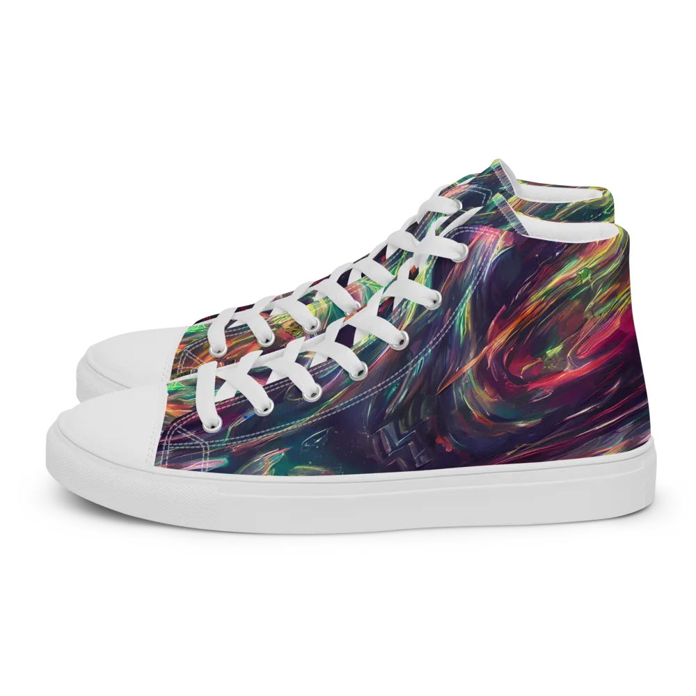 Viridian Rush on Men's High Top Canvas Shoes — Left