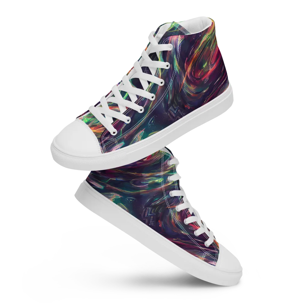 Viridian Rush on Men's High Top Canvas Shoes — Front