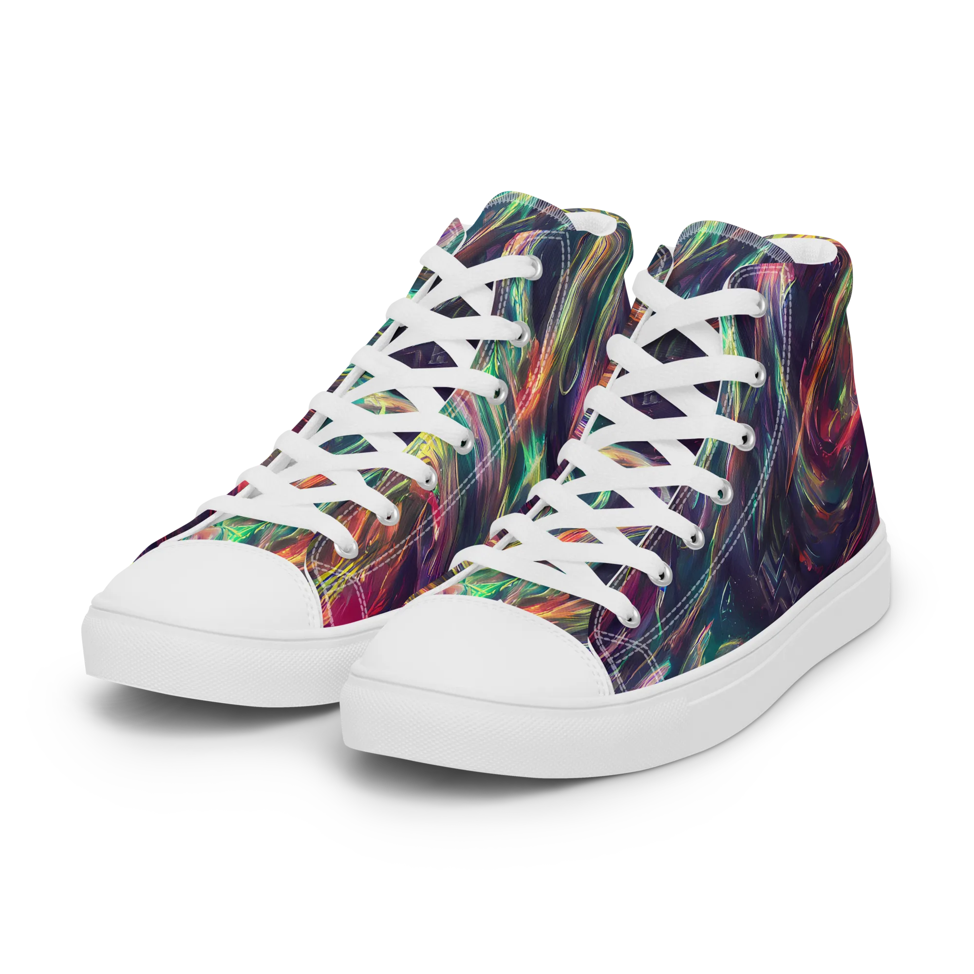 Viridian Rush on Women's High Top Canvas Shoes — Left Front