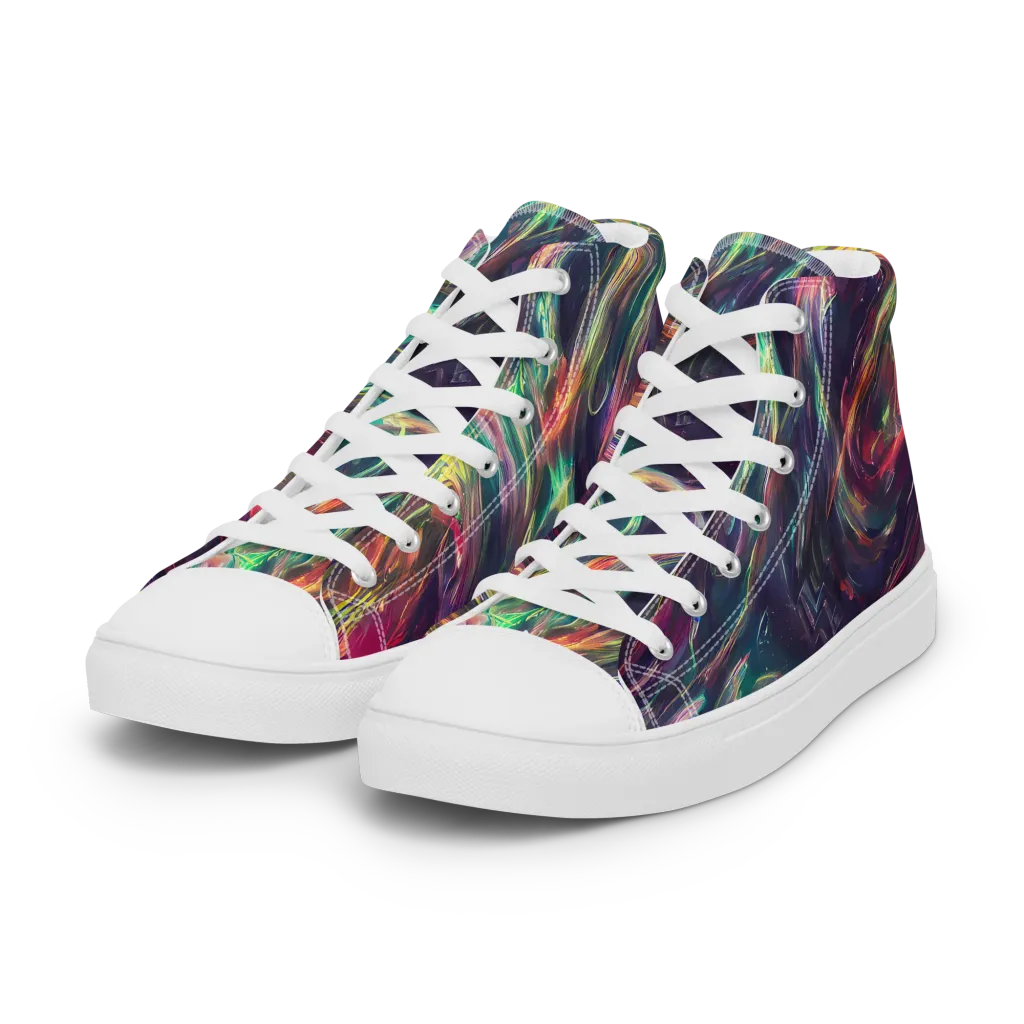 Viridian Rush on Women's High Top Canvas Shoes — Left Front