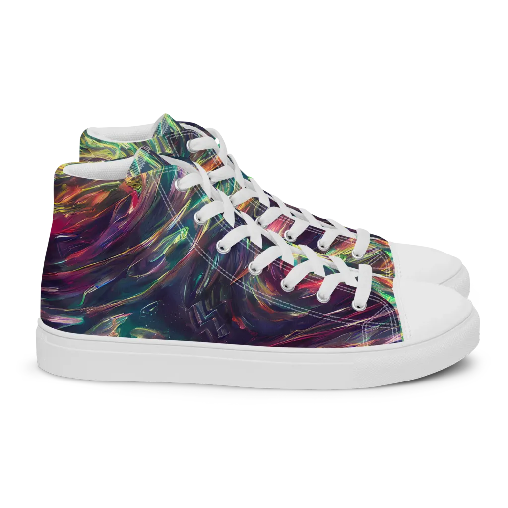 Viridian Rush on Women's High Top Canvas Shoes — Right