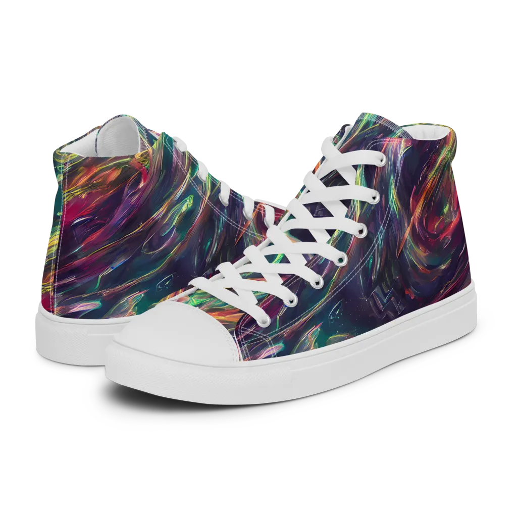 Viridian Rush on Women's High Top Canvas Shoes — Left