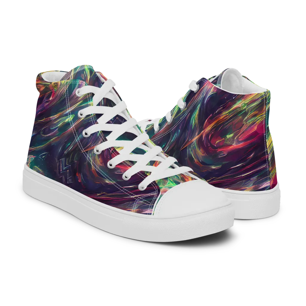 Viridian Rush on Women's High Top Canvas Shoes — Right