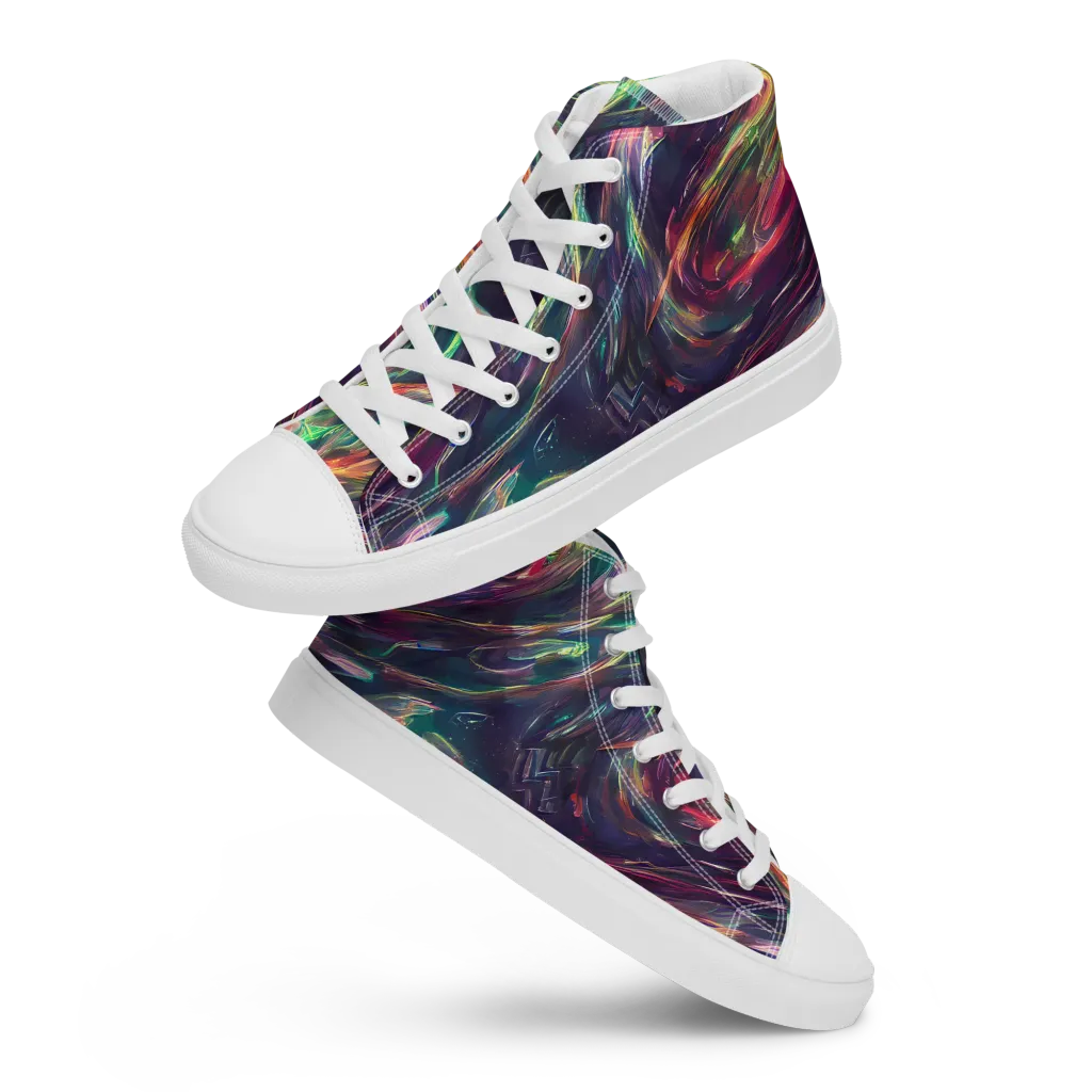 Viridian Rush on Women's High Top Canvas Shoes — Front