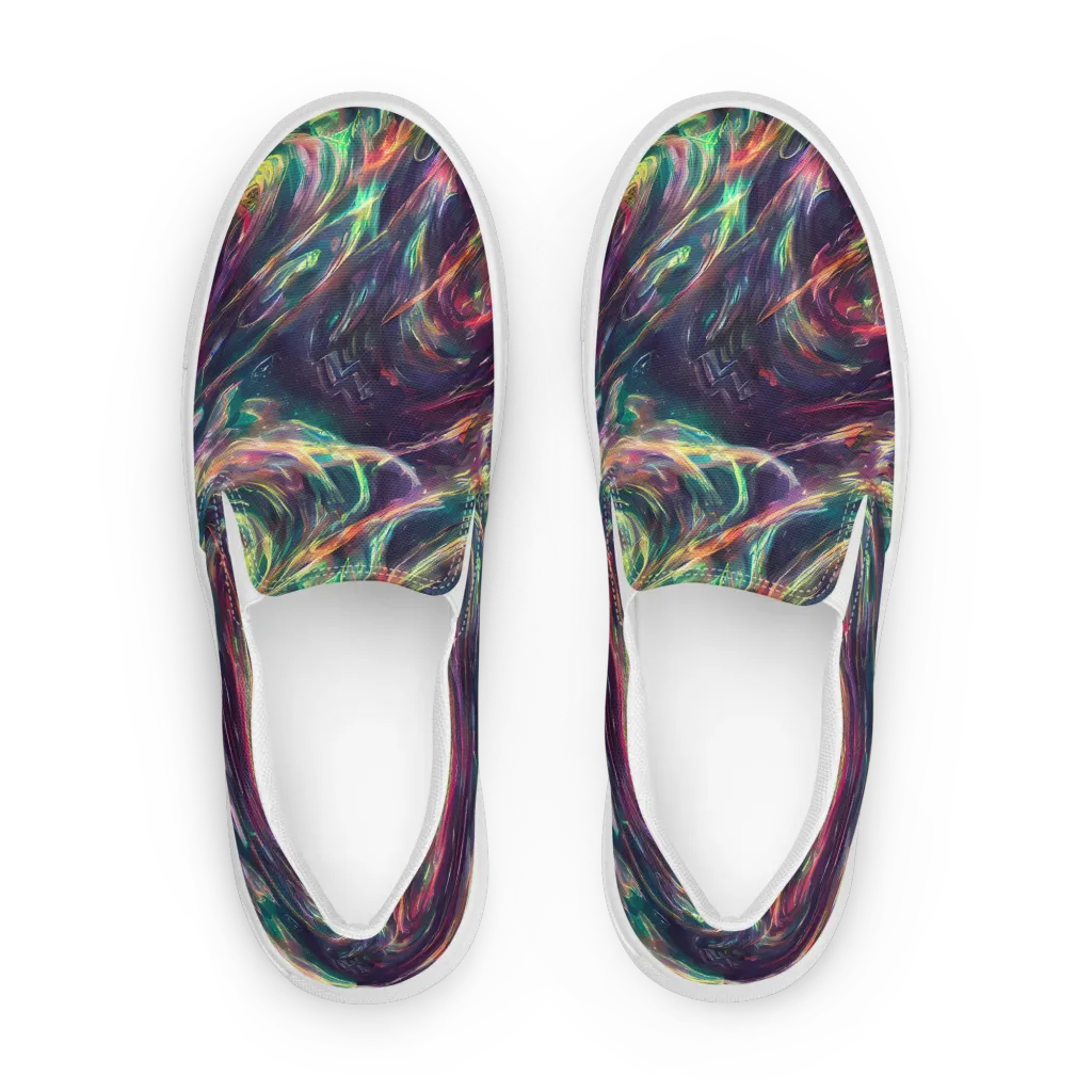 Viridian Rush on Men's Slip-On Canvas Shoes — Front