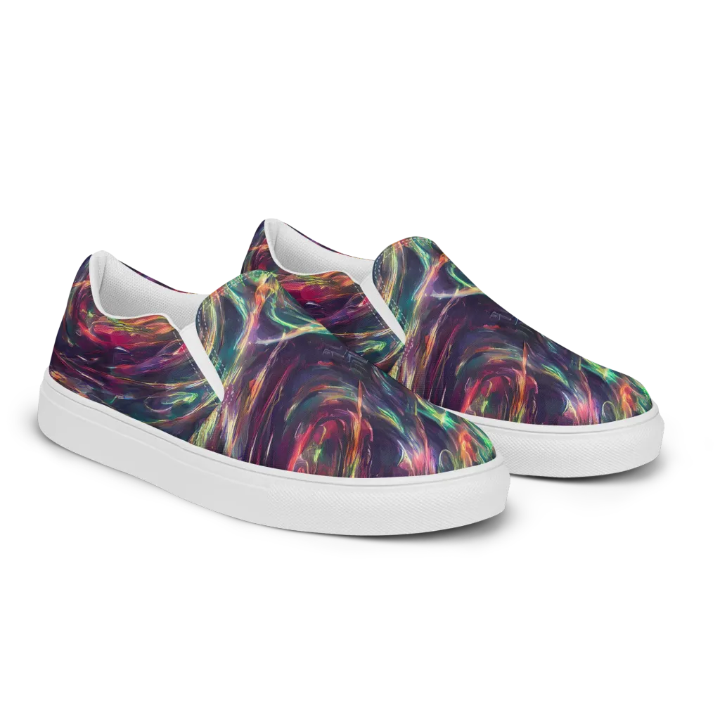 Viridian Rush on Men's Slip-On Canvas Shoes — Right Front