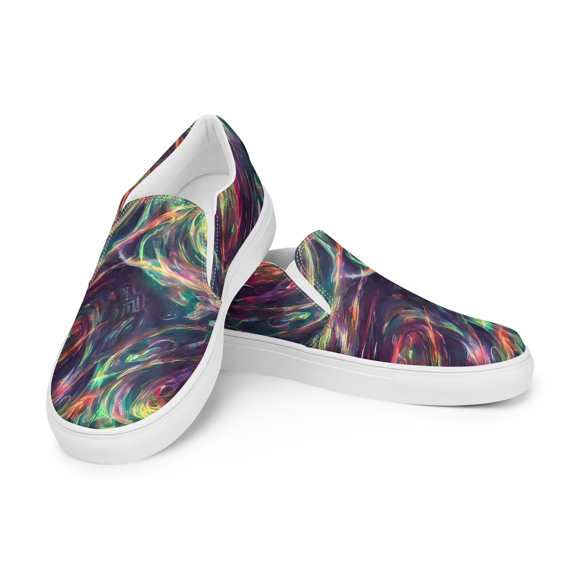 Viridian Rush on Men's Slip-On Canvas Shoes — Left Front