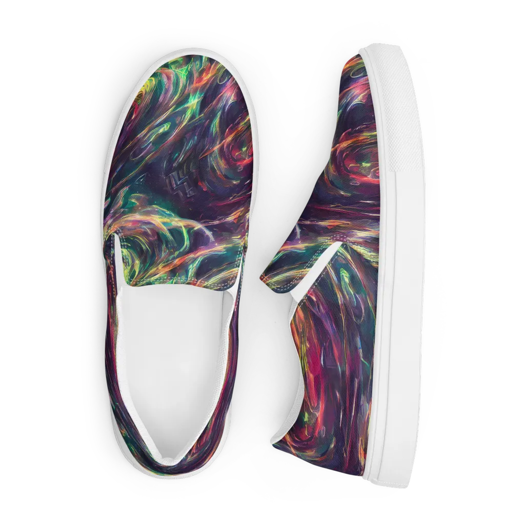 Viridian Rush on Men's Slip-On Canvas Shoes — Front