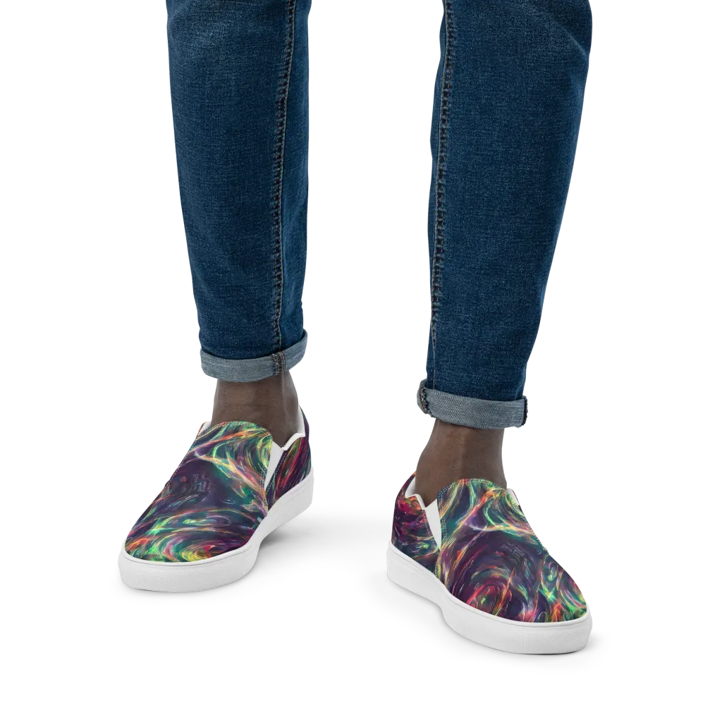 Viridian Rush on Men's Slip-On Canvas Shoes — Front