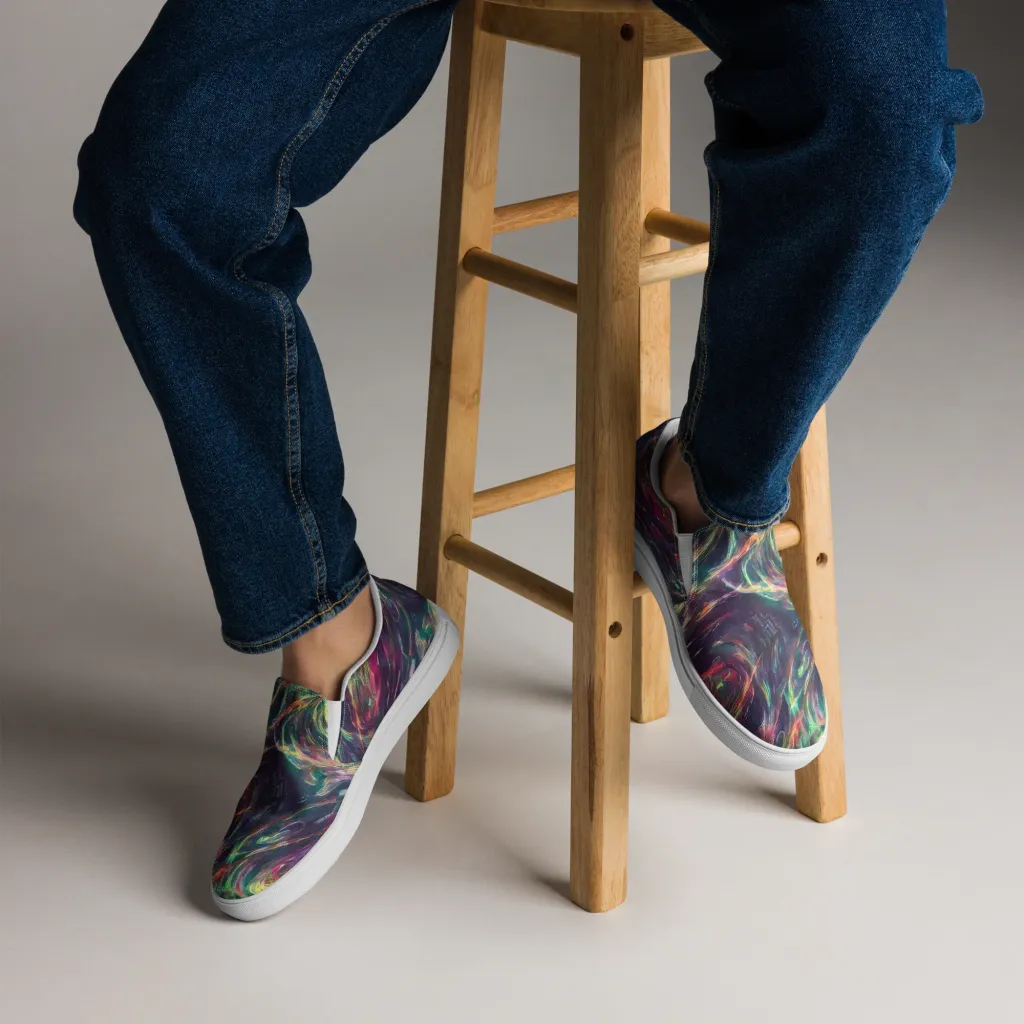 Viridian Rush on Men's Slip-On Canvas Shoes — Front