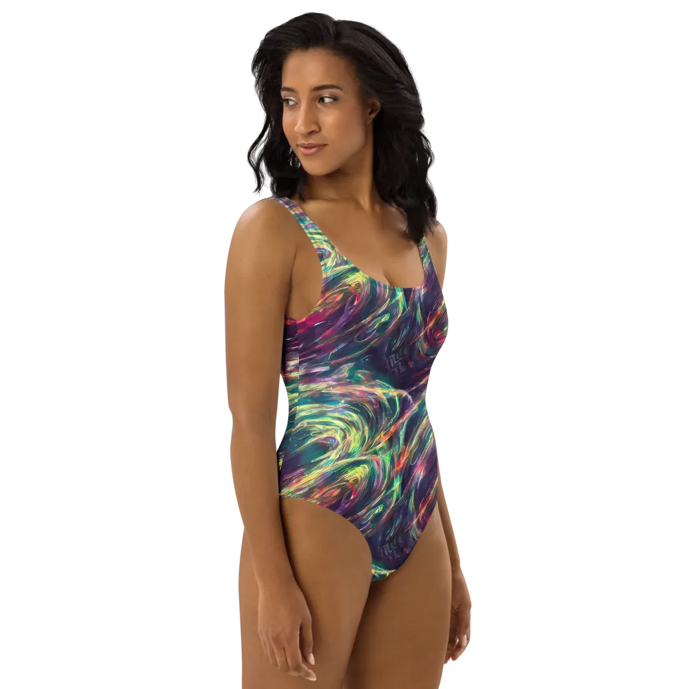 Viridian Rush on One-Piece Swimsuit — Right