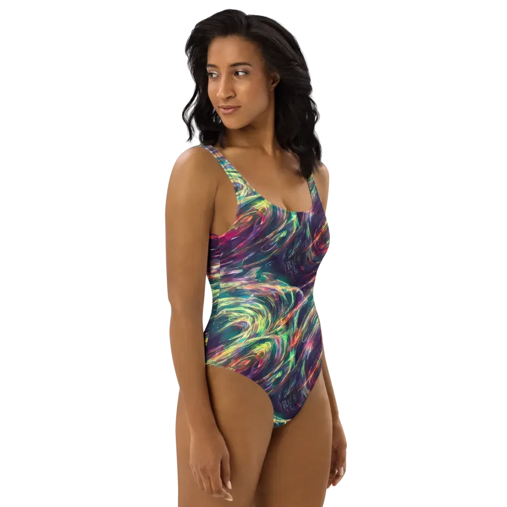 Viridian Rush on One-Piece Swimsuit — Right