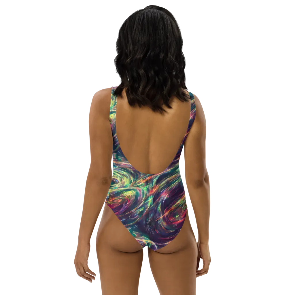 Viridian Rush on One-Piece Swimsuit — Back