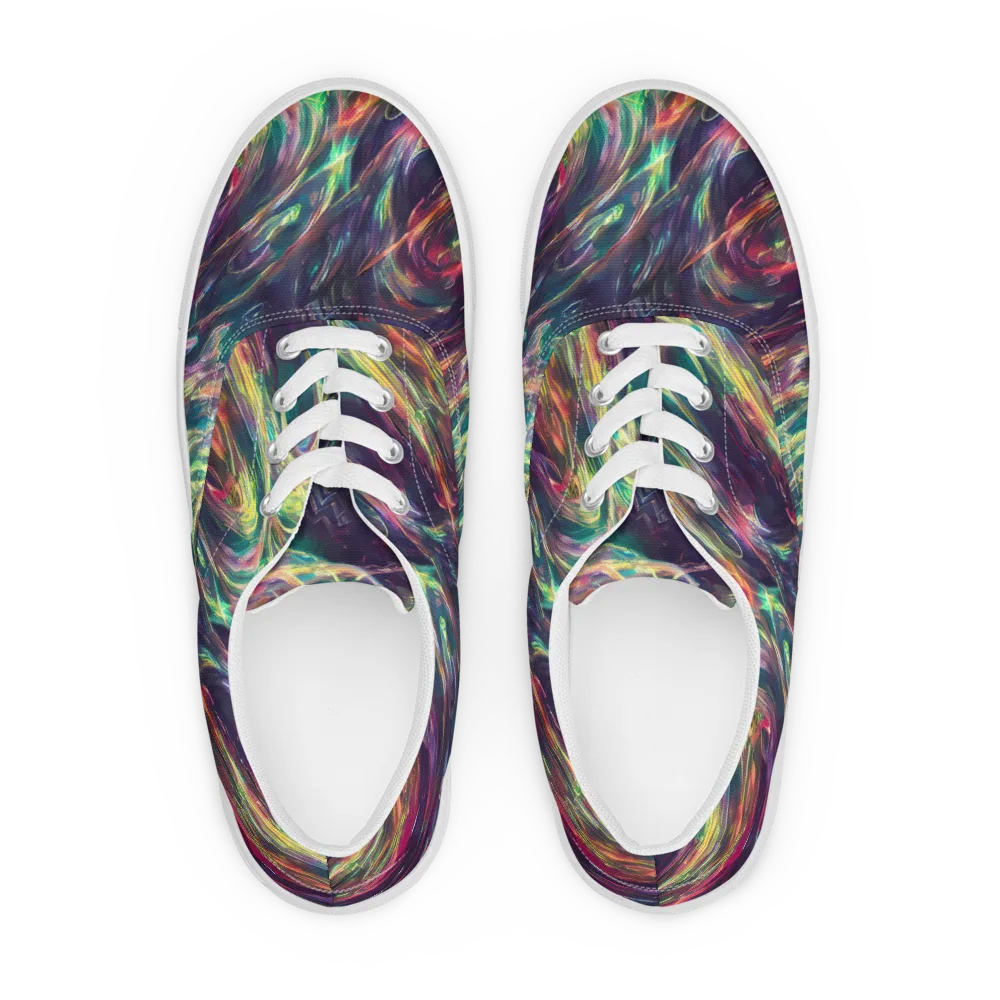 Viridian Rush on Men's Lace-Up Canvas Shoes — Front