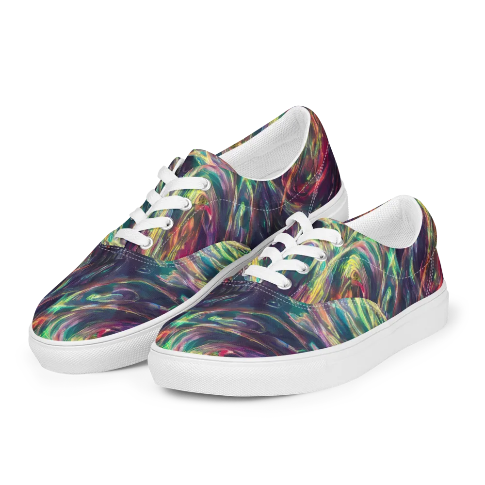 Viridian Rush on Men's Lace-Up Canvas Shoes — Left Front