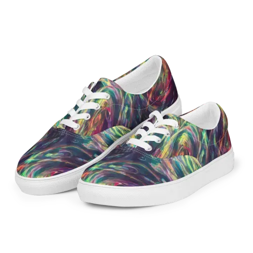 Viridian Rush on a Men's Lace-Up Canvas Shoes