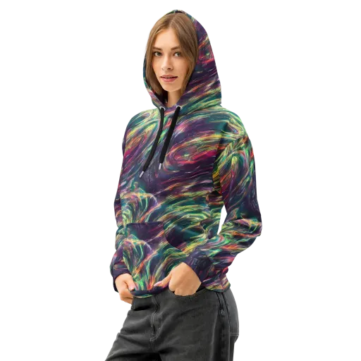 Viridian Rush on a Cotton Hoodie