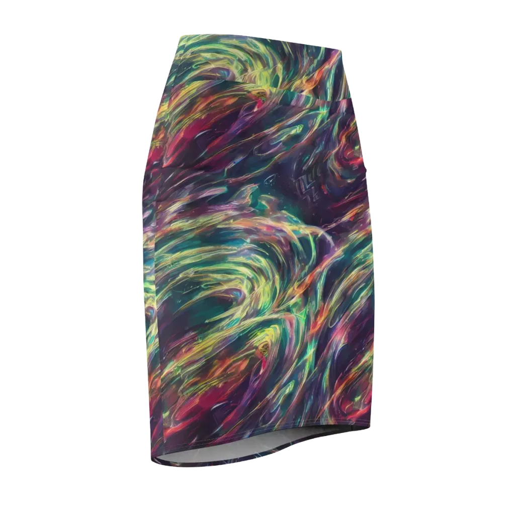 Viridian Rush on Pencil Skirt — Front Side