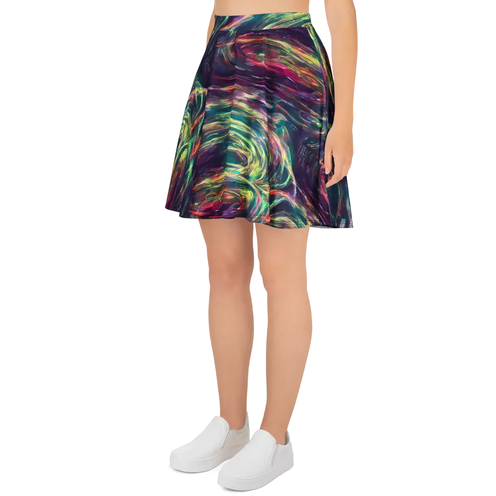 Viridian Rush on Skater Skirt — Left