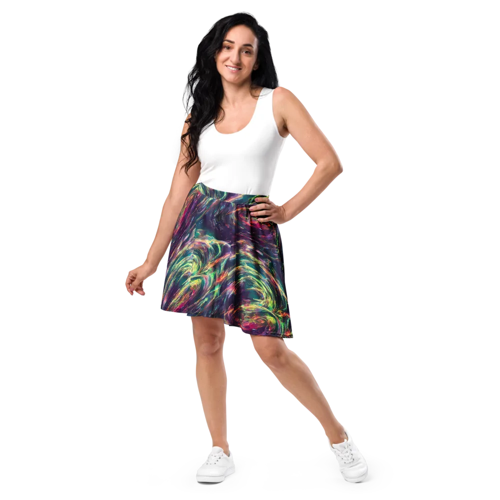 Viridian Rush on Skater Skirt — Front