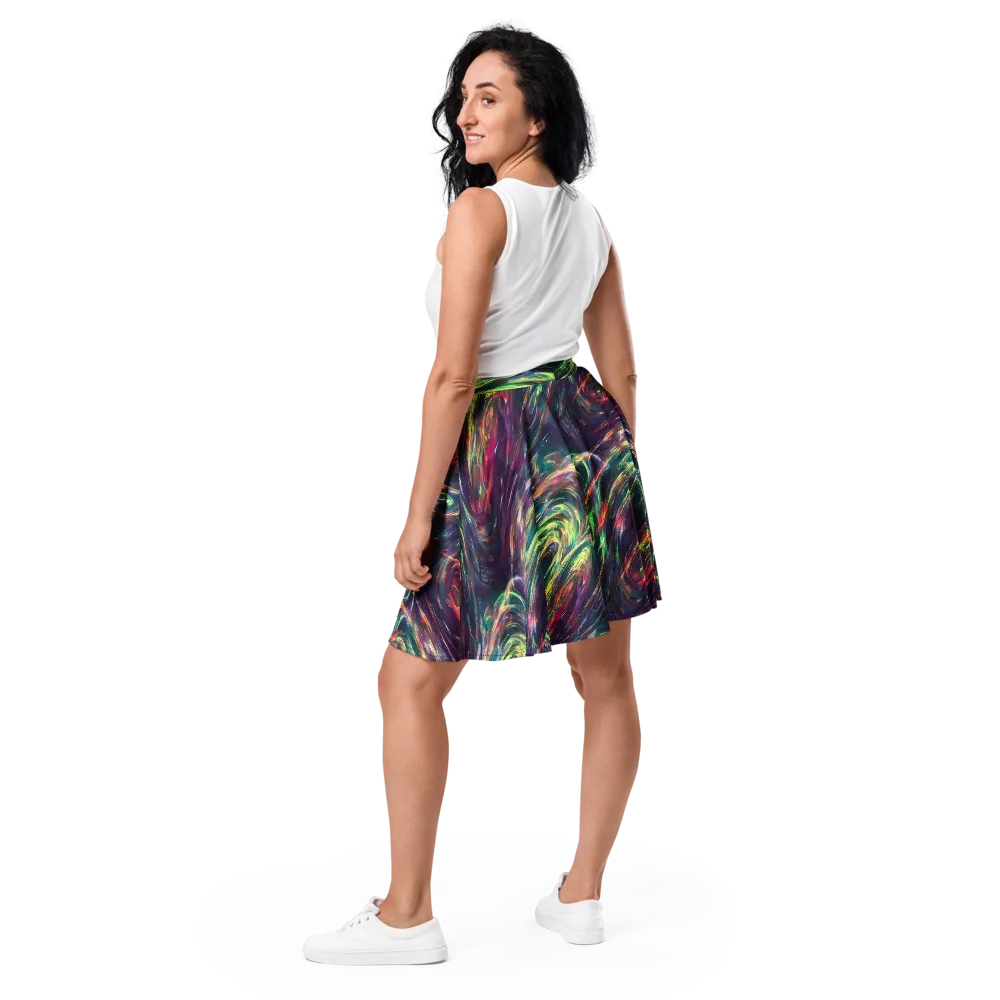Viridian Rush on Skater Skirt — Back