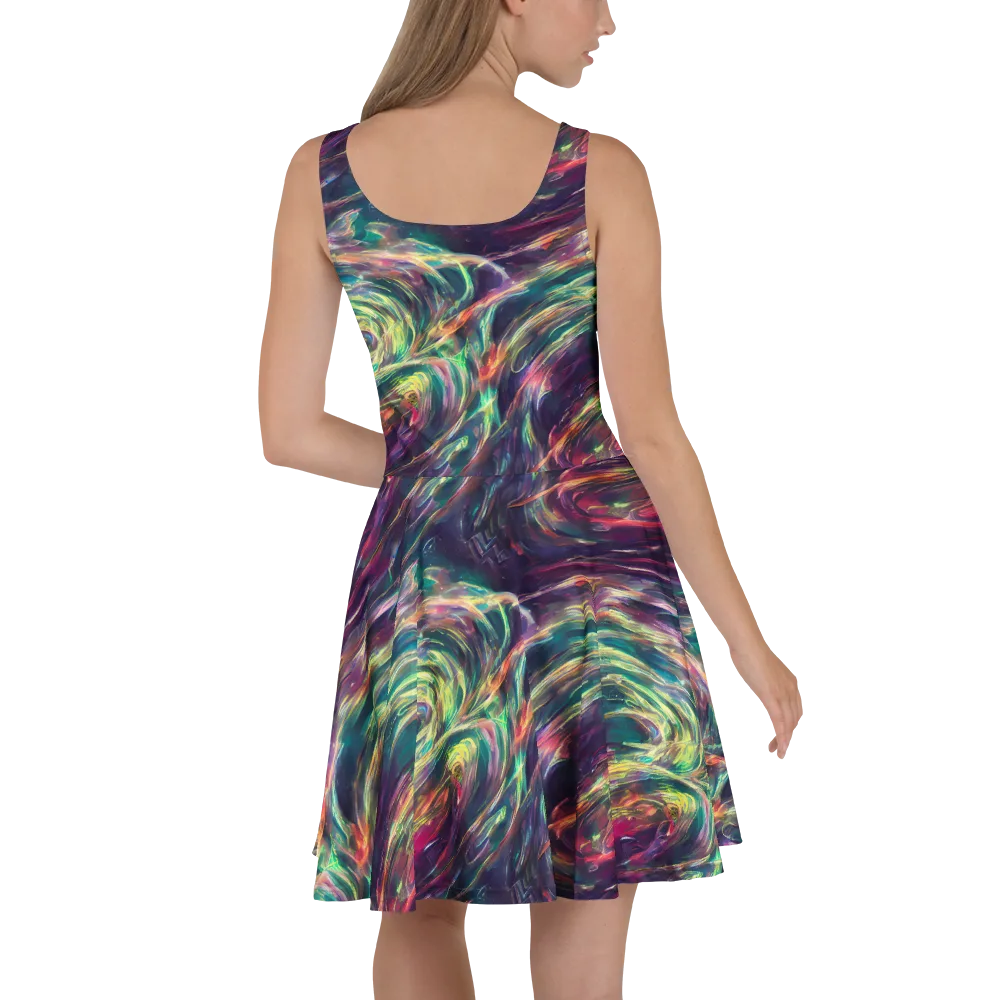 Viridian Rush on Skater Dress — Back