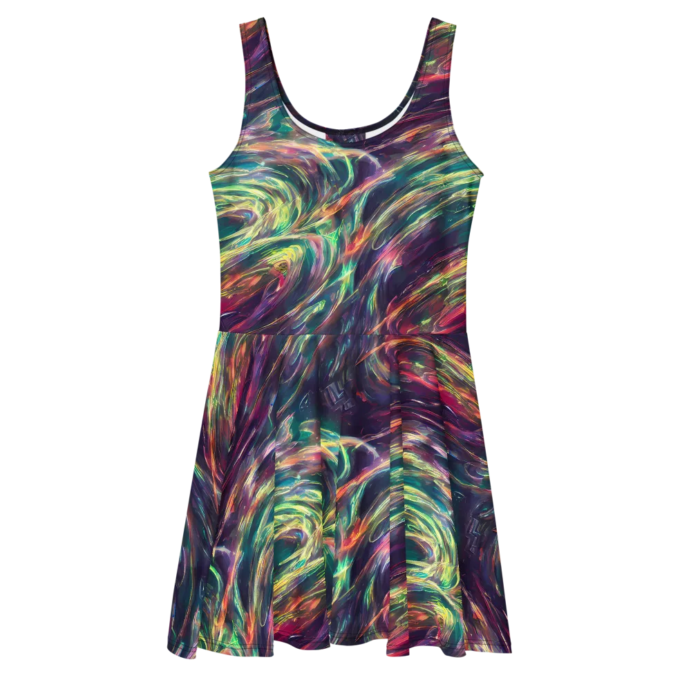 Viridian Rush on Skater Dress — Front