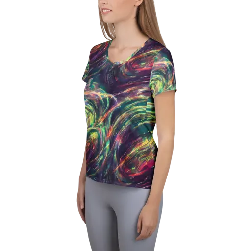 Viridian Rush on a Women's Athletic T-Shirt