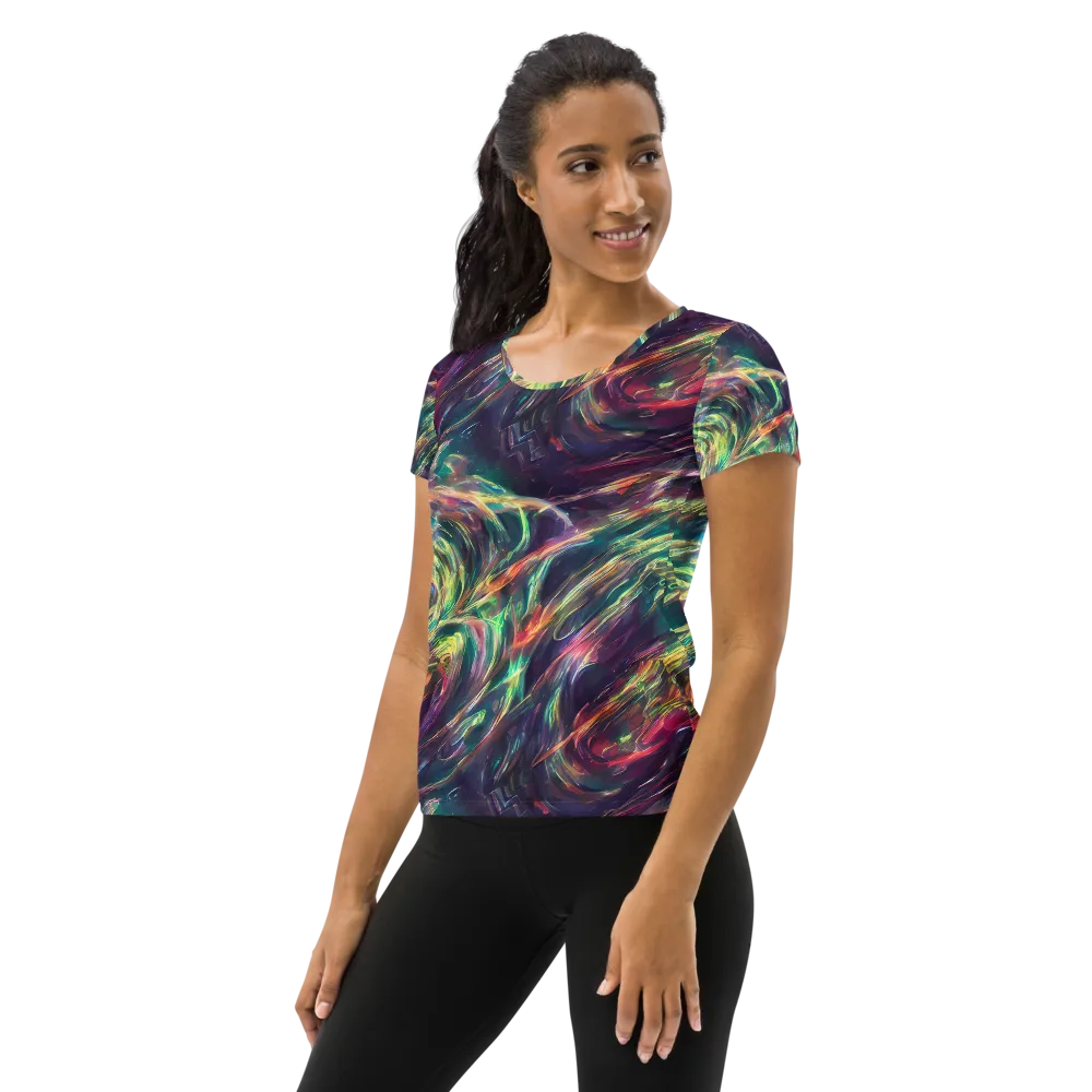 Viridian Rush on Women's Athletic T-Shirt — Left