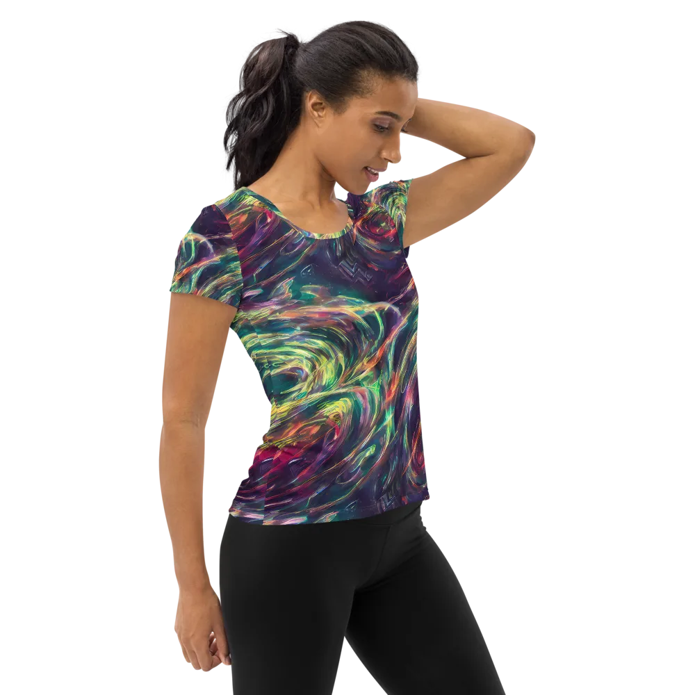 Viridian Rush on Women's Athletic T-Shirt — Right