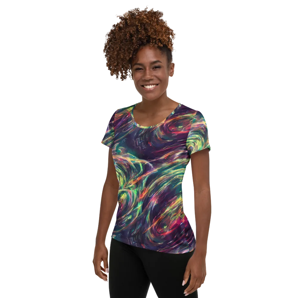 Viridian Rush on Women's Athletic T-Shirt — Left