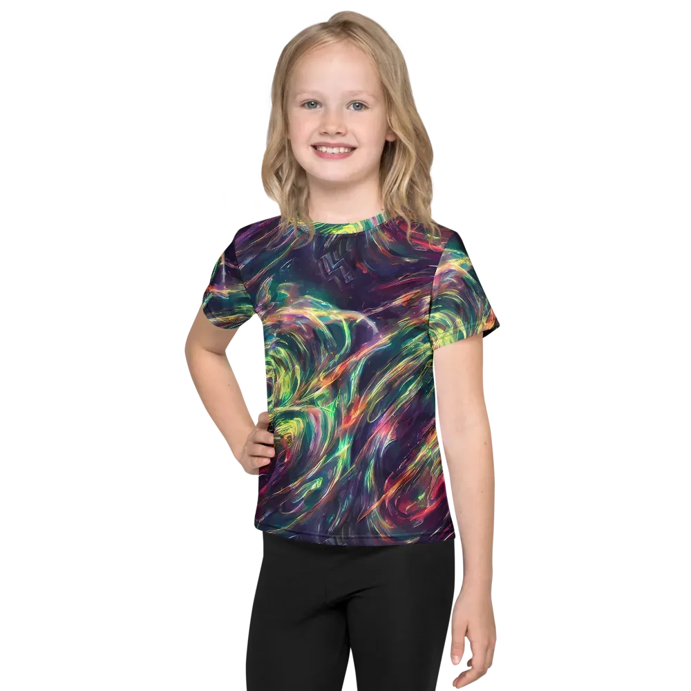 Viridian Rush on Kids Crew Neck T-Shirt — Front