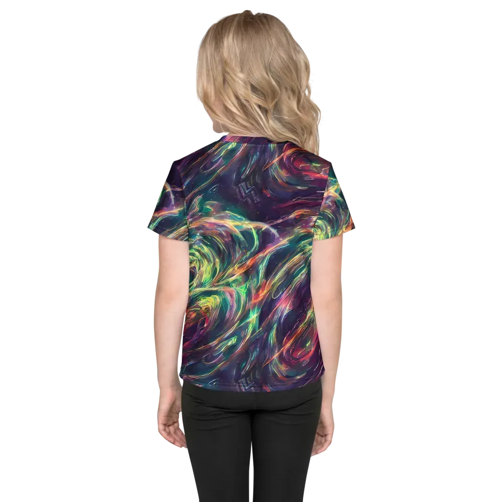Viridian Rush on Kids Crew Neck T-Shirt — Back