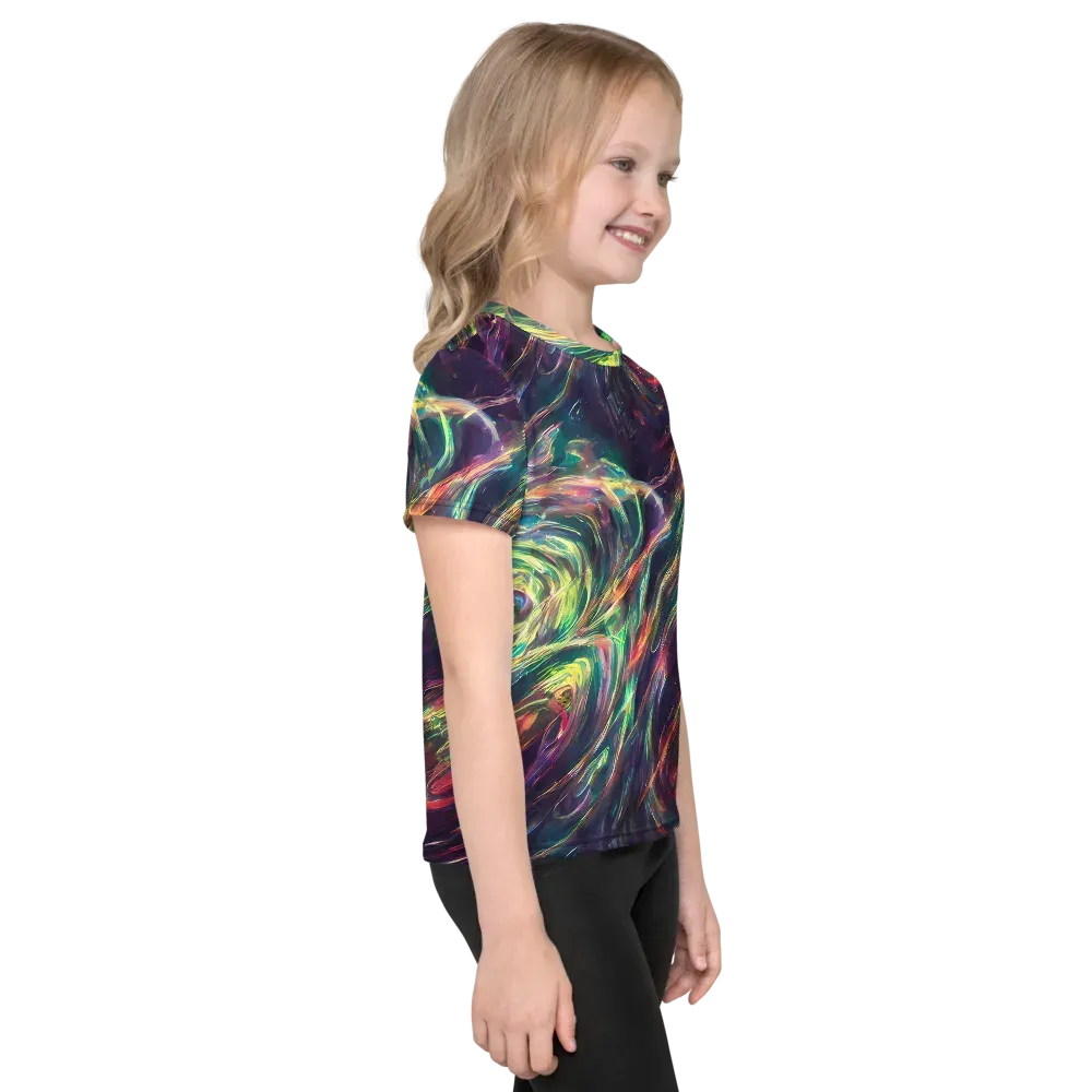 Viridian Rush on Kids Crew Neck T-Shirt — Right