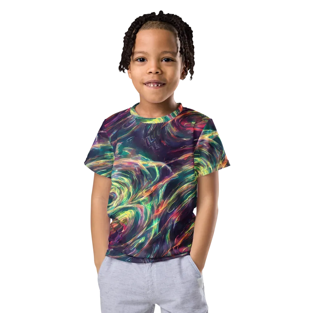 Viridian Rush on Kids Crew Neck T-Shirt — Front