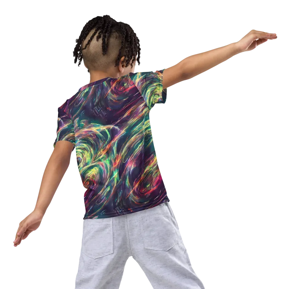 Viridian Rush on Kids Crew Neck T-Shirt — Back
