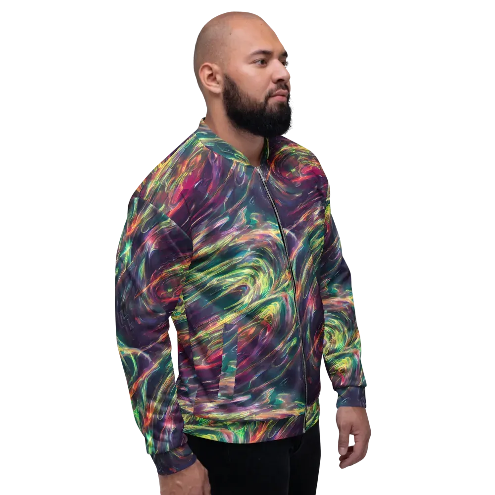 Viridian Rush on Bomber Jacket — Right