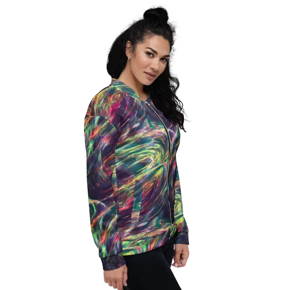 Viridian Rush on Bomber Jacket — Right