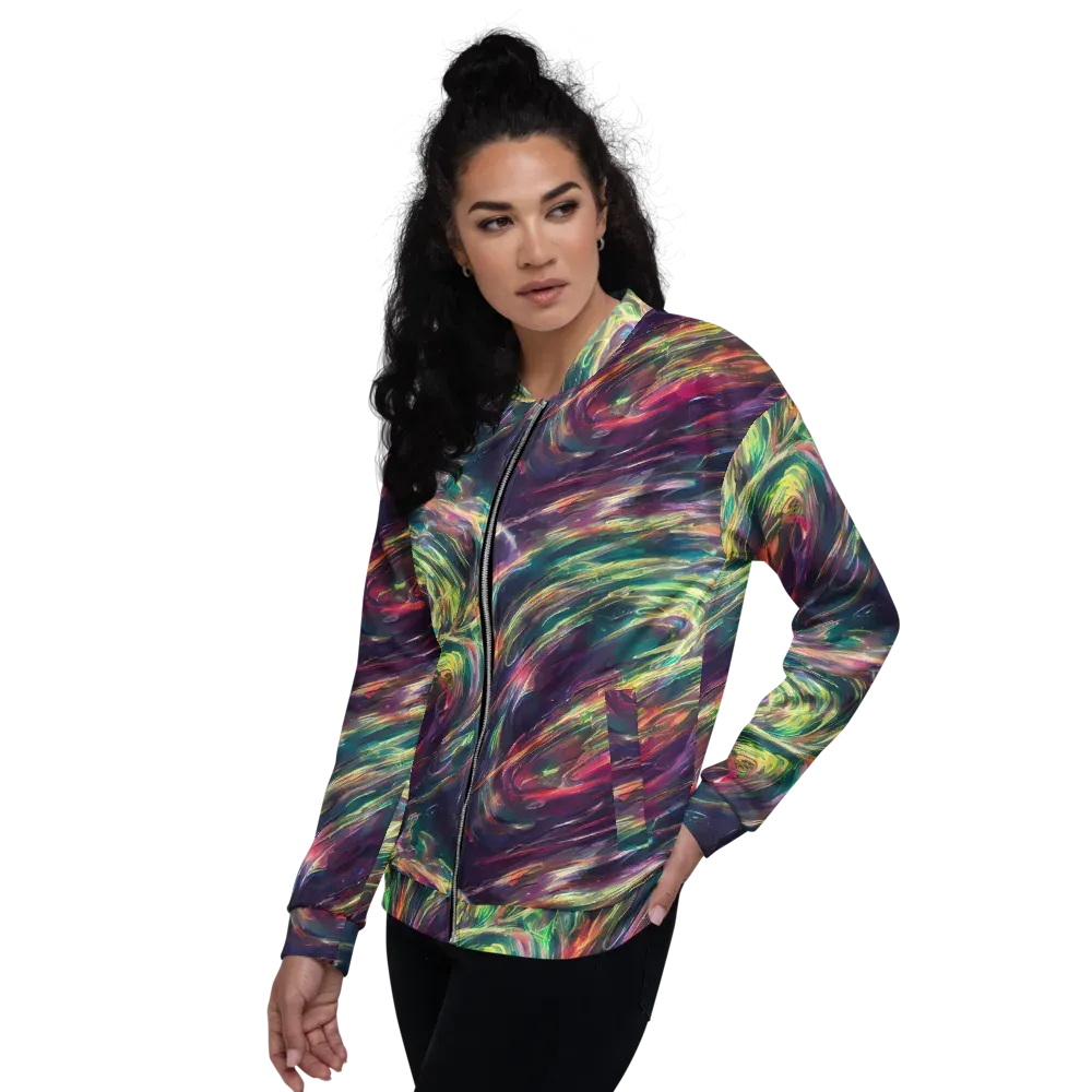 Viridian Rush on Bomber Jacket — Left
