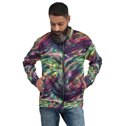 Viridian Rush on a Bomber Jacket