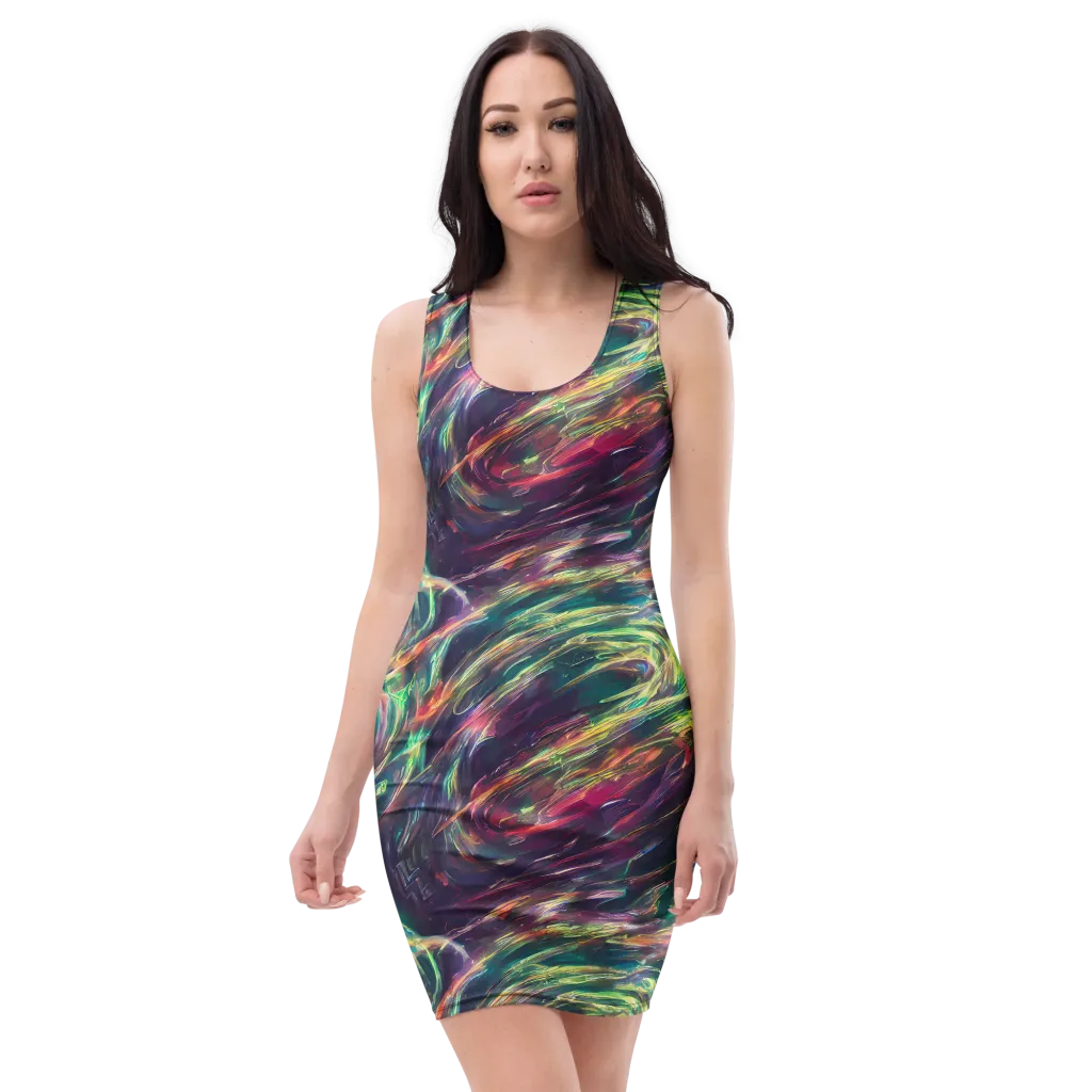 Viridian Rush on Bodycon Dress — Front