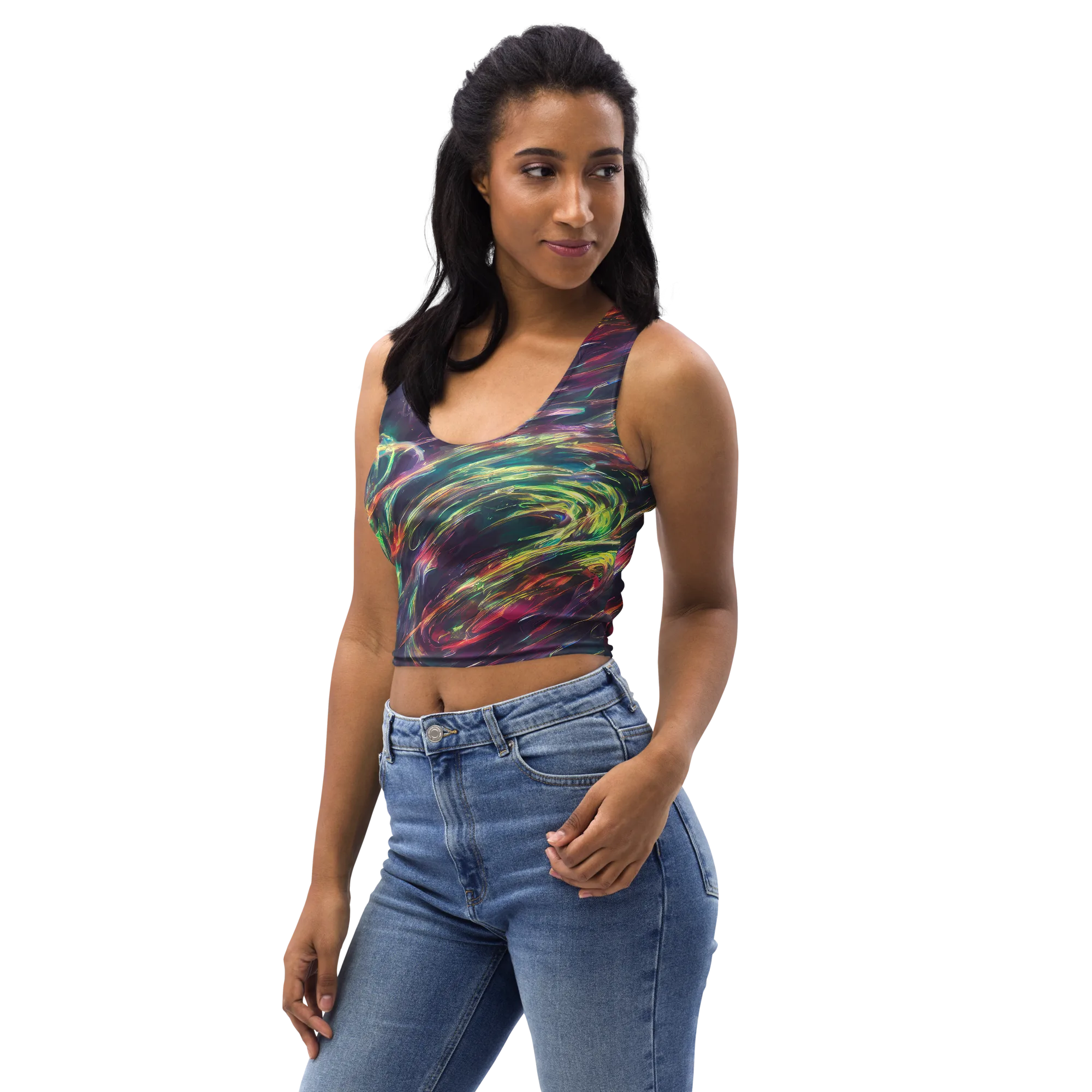 Viridian Rush on Crop Top — Left Front